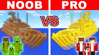 Mikey vs JJ Family - Noob vs Pro: BOAT House Build Challenge in Minecraft