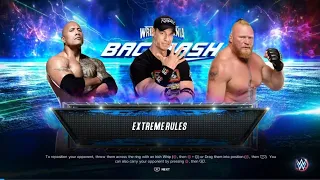 WWE LATEST EXTREME RULES MATCH 😱 | 2024 LATEST TRIPLE THREAT MATCH THE ROCK VS BROCK VS JHON CENA