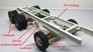 How to Make RC Homemade 6x6 Heavy Truck Off-Road from Cardboard to Plastic Body Easy Handmade.