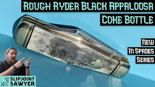 Rough Rider Spades Black Appaloosa Bone Coke Bottle Jack Pocket Knife RR2485