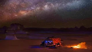 NIGHT IN DESERT ... DANGER? We sleep in the open air and feed the fox! White desert. Egypt 2019