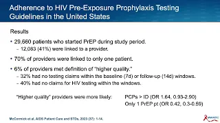PrEP for HIV Prevention: Adherence to PrEP Testing Guidelines in the U.S.