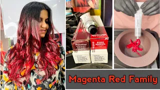 Magenta Red Hair Color Loreal कैसे करे / full colour tutorial in Hindi / step by step full practical