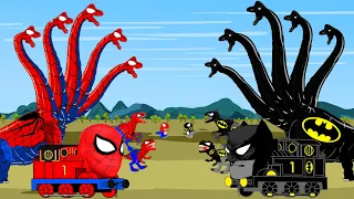 SPIDER BRACHIOSAURUS vs BATMAN T-REX DINOSAUR, GODZILLA, Excavator, Car: Who Is The King Of Monster