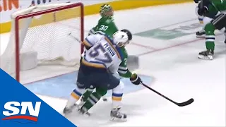 Blues’ David Perron Tips In Oskar Sundqvist”s Pass For Lead Against Stars