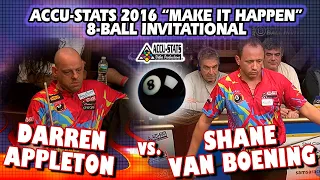 8-BALL: Darren APPLETON vs Shane VAN BOENING - 2016 MAKE IT HAPPEN 8-BALL INVITATIONAL