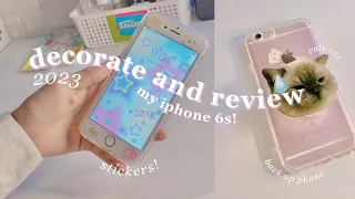 iphone 6s decorate and review in 2023 🌸 back up phone! + cute case and pop socket