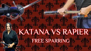 Katana VS Rapier | Steel sword sparring experiment @Skallagrim @letsasksekisensei @scholagladiatoria