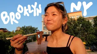 everything I ate in new york part 1 (brooklyn vegan treats, coffee shops, noodles) | travel diaries