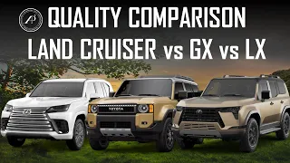 ENGINEER COMPARES QUALITY of LAND CRUISER vs LEXUS GX vs LX // WHICH HAS BEST EXTERIOR QUALITY?