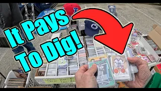 Flea Market Sports Card Finds - It Pays to Dig! #fleamarketfinds #footballcards #sportscards