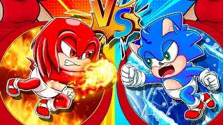 🔥Fire Knuckles Vs 🧊Ice Sonic Infant! | Hot and Cold challenge | Sonic Stories