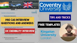 Pre- CAS Credibility Interview Question| Conditional offer letter| Coventry University| India To UK|