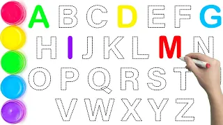 Alphabets for Kids | ABCDEFGHIJKLMNOPQRSTUVWXYZ | Coloring Page ABC | Painting Alphabets A to Z.