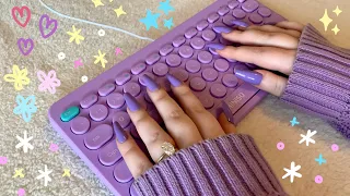 ASMR| Trying my new MINISO keyboard with press on nails (relaxing, clicking & tapping sounds)