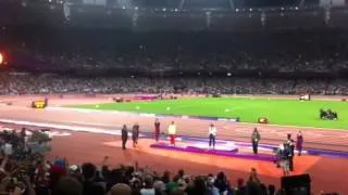 Mo Farah Olympic Gold Medal ceremony 5,000 meters