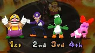 Mario Party 9 Garden Battle - Wario vs Waluigi vs Yoshi vs Birdo| Cartoons Mee