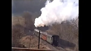 Archiv: Dampflok BR 38 1182 mit Sonderzug und BR 219 mit Regionalbahn in Watzdorf