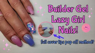 BUILDER GEL NAILS! | LAZY GIRL/FULL COVER TIP 'POP OFF' METHOD!! | SAVILAND