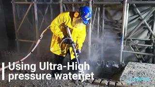 UHP Waterjet to Remove Concrete