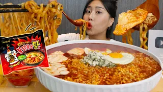 ENG) Sundubu Buldak Ramyun🔥 Spicy Korean noodles MUKBANG real sound asmr