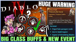 Diablo 4 - CONFIRMED: Sorcerer BUFFED, New BIG Event, HUGE Patch, Class Changes, Free Gear & More!