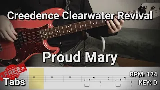 Creedence Clearwater Revival - Proud Mary (Bass Cover) Tabs