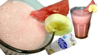 WATERMELON & BANANA WITH LOW-FAT YOGURT SMOOTHIE ||ARIA4ANN  #shorts #shortsfired #lowfat