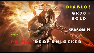 Diablo 3, [2.6.7a] S19, GR70 Solo, Unlock First PRIMAL Drop, Crusader