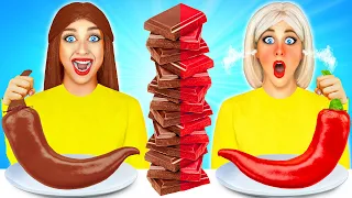 LA SFIDA DEL CIBO VERO VS QUELLO DI CIOCCOLATO #2 | Scherzi Divertenti su Multi DO