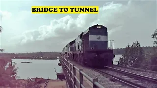 Headlights On WDG3A Chug, Speed Sharavathi Bridge To Honnavar Tunnel | Ernakulam Duronto