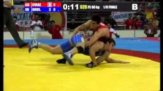 WWJC2013 / Akhmednabi Gvarzatilov -  Farzad Kovland (IRI) - FS 60 kg - 1/8 final