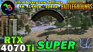 PUBG | RTX 4070 Ti Super | Ryzen 7 5800X3D | 4K - 1440p - 1080p | Ultra & Very Low Settings