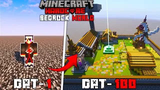 I Spent 100 Days on * Without Structure * Bedrock Only World In Minecraft Hardcore !! ( HINDI 4k  )
