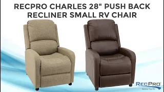 RecPro Charles 28" Push Back Recliner Small RV Chair