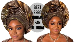 BEST WAY TO TIE BRIDAL FAN WITH SEGO GELE ( HKG SEGO )#geletutorial #howtotiegele #trending