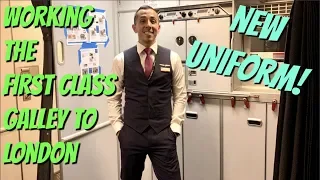 First Class Galley to LONDON in my NEW UNIFORM! FLIGHT ATTENDANT LIFE