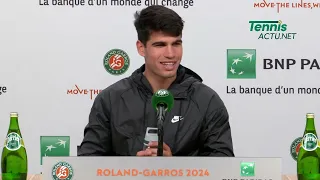 Tennis - Roland-Garros 2024 - Carlos Alcaraz : "Jannik Sinner es el mejor jugador del mundo"