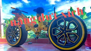 Chế Xe Đạp Bánh Ô TÔ Siêu To | Making Super Big Car Wheels Bicycles