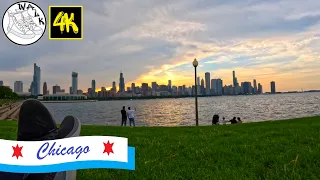 Relaxing Summer Stroll to the Planetarium in Chicago - 4K