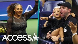 Serena Williams Twins w/ Daughter Olympia At First U.S. Open Match