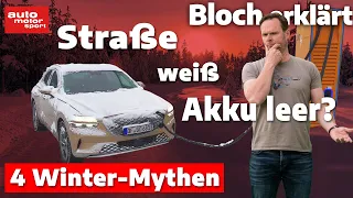 Straße weiß, Akku leer? 4 E-Auto Winter-Mythen - Bloch erklärt #235 I auto motor und sport