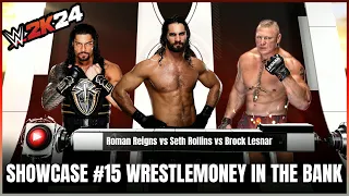WWE 2K24 Showcase WrestleMania 31 WrestleMoney in the Bank (Lesnar vs Reigns vs Rollins)