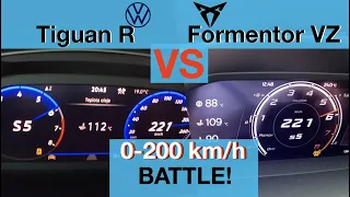 ACCELERATION BATTLE | Cupra Formentor VZ vs Volkswagen Tiguan R | 310 vs 320 PS | 1650 vs 1740 kg