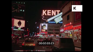 Night Drive on Broadway, New York in 1970, HD from 35mm