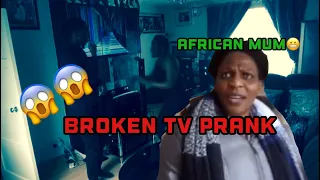 Broken tv prank on African mum😱(Gone wrong!!)