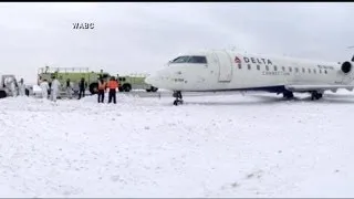 Jets Slides Off Runway at JFK Airport