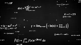 Flying Math Formula Equations Overlay Science Symbols on Blackboard 4K UHD 60fps 1 Hour Video Loop
