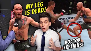 Conor McGregor's DEAD LEG Leads to Knockout at UFC 257 - Doctor Explains BRUTAL Leg Kicks!