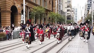 Pipes & Drums Parade in Sydney City, Australia